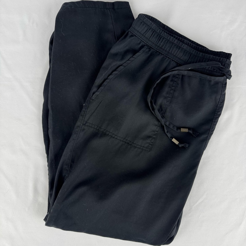 Time and Tru Black Casual Stretchy Waist Pants with Pockets - Picture 3 of 5